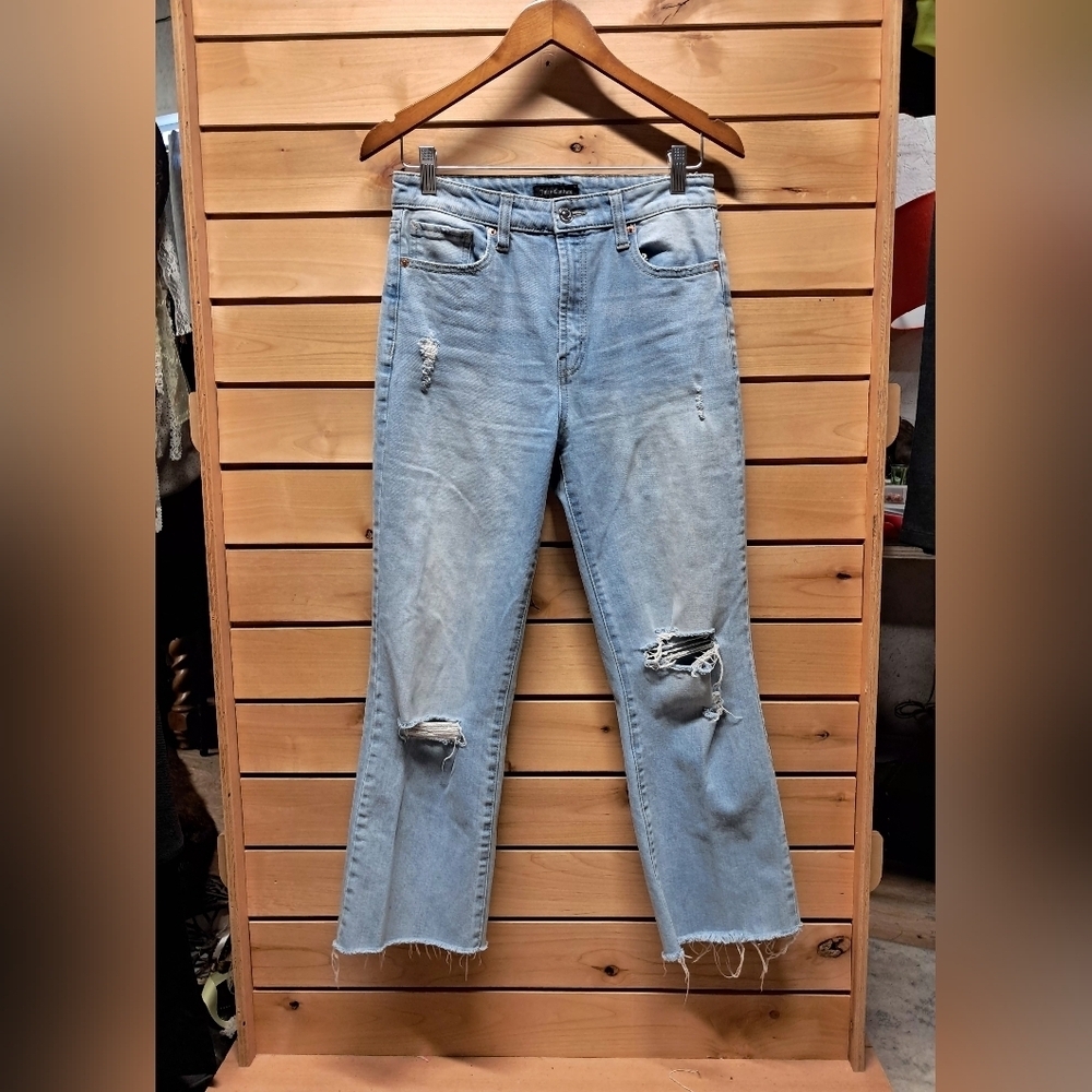 Juicy Couture Light Blue Distressed Straight Leg Jeans